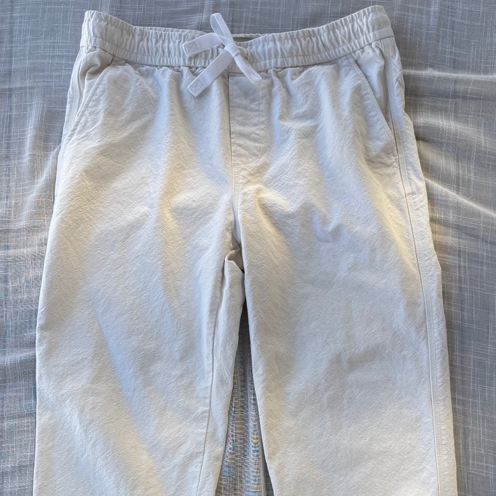 Everlane Organic Cotton Pull-On Pants – Bone – Large – Unisex Drawstring